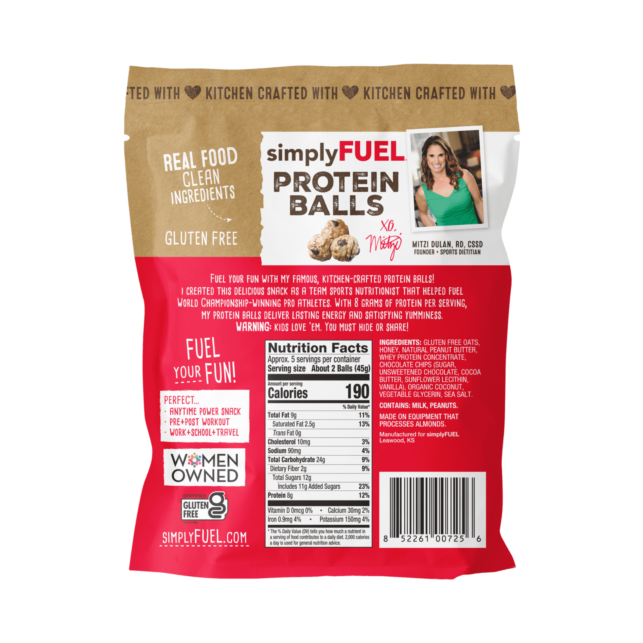 (6 pack) simplyFUEL Protein Balls Chocolate Coconut Peanut Butter 8oz