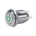 thumbnail image 1 of Interruptor de botón de encendido de 12 mm impermeable tipo momentáneo LED verde 3 V, 1 of 3