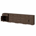 thumbnail image 3 of WAMPAT 126"W Large TV Stand,4-in-1 Farmhouse Entertainment Center with Storage Barn Door Cabinet,TV Console Table With Media Cabinet and Drawers for Living Room,Bedroom,Rustic Brown, 3 of 8