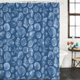 thumbnail image 2 of Nautical Coastal Bathroom Shower Curtains with 12 Hooks Polyester Waterproof Shower Curtain for Stalls and Bathtubs Sea Shells Conch Starfish Minimalist Blue Decorative Bathroom Curtain 36x78 Inches, 2 of 7