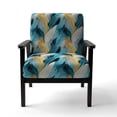 thumbnail image 4 of Designart "Modern Turquoise Ikat Melody" Turquoise Abstract Upholstered Accent Chair - Modern Arm Chair For Living Room, 4 of 5