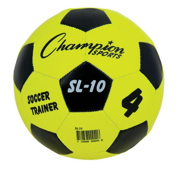 Champion Sports SL10 Ballon de Football Entraîneur Jaune et Noir - Taille 4