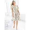 thumbnail image 5 of Dreams & Co. Plus Size Short Floral Print Cotton Gown, 5 of 6