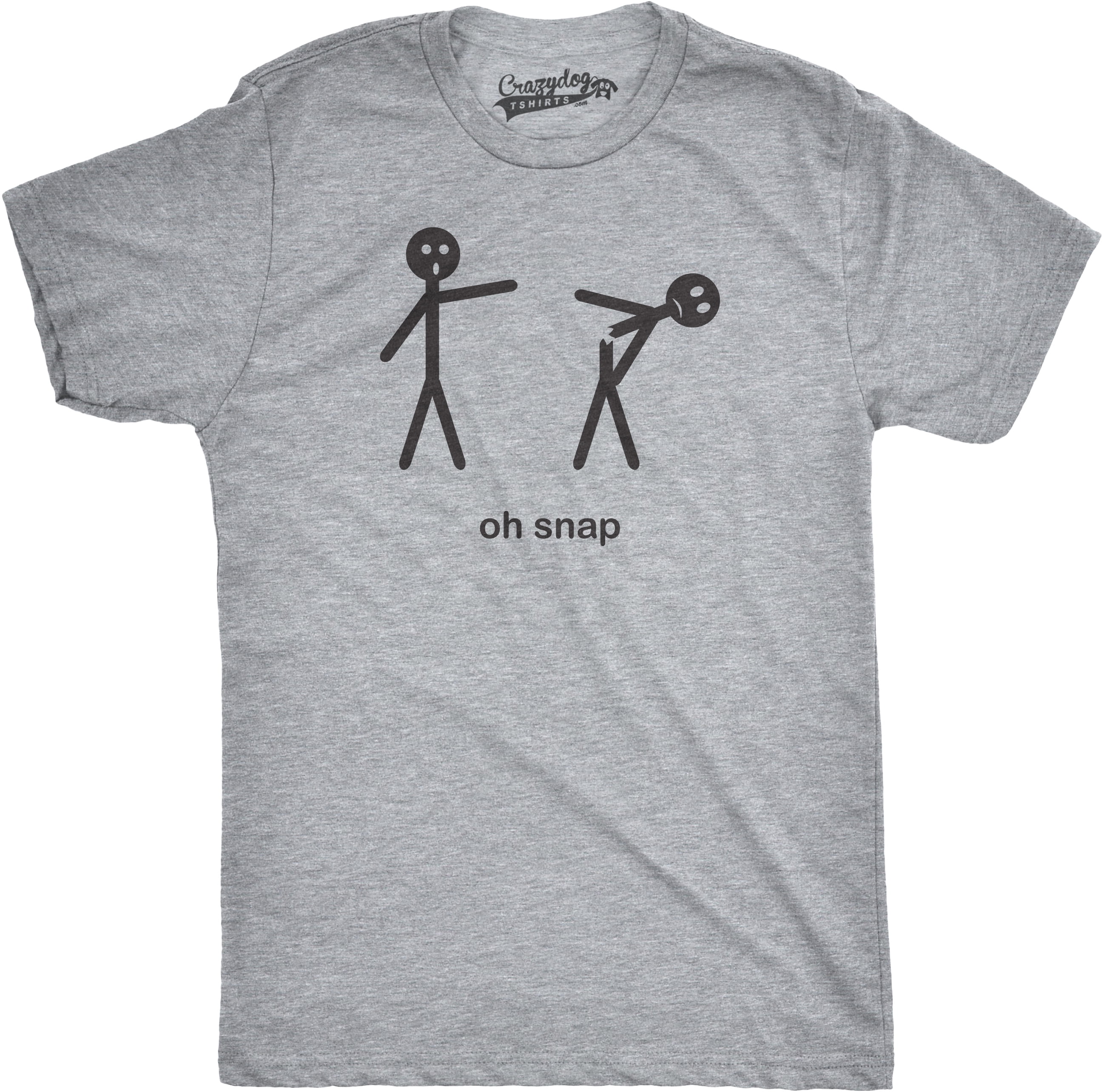 Mens Oh Snap Funny Stick Figure Hilarious Sarcastic Adult Humor Sarcasm T shirt (Light Heather Grey) - L Graphic Tees Mens Oh Snap Funny Stick Figure Hilarious Sarcastic Adult Humor Sarcasm T shirt (Light Heather Grey) - L Graphic Tees