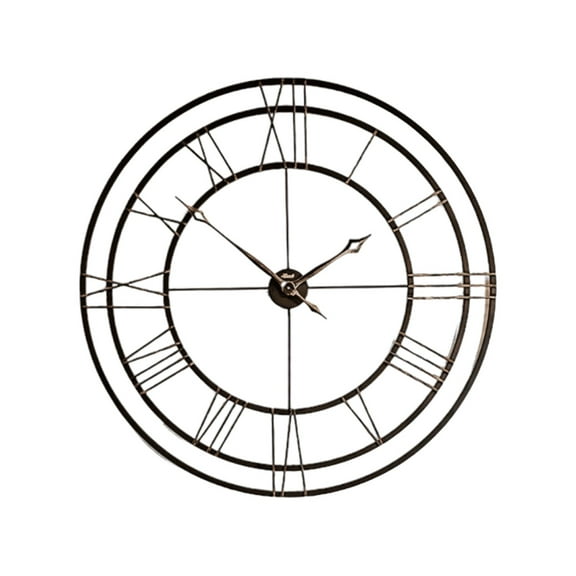 Hermle 45" Black and Gold Round Gallery Wall Clock