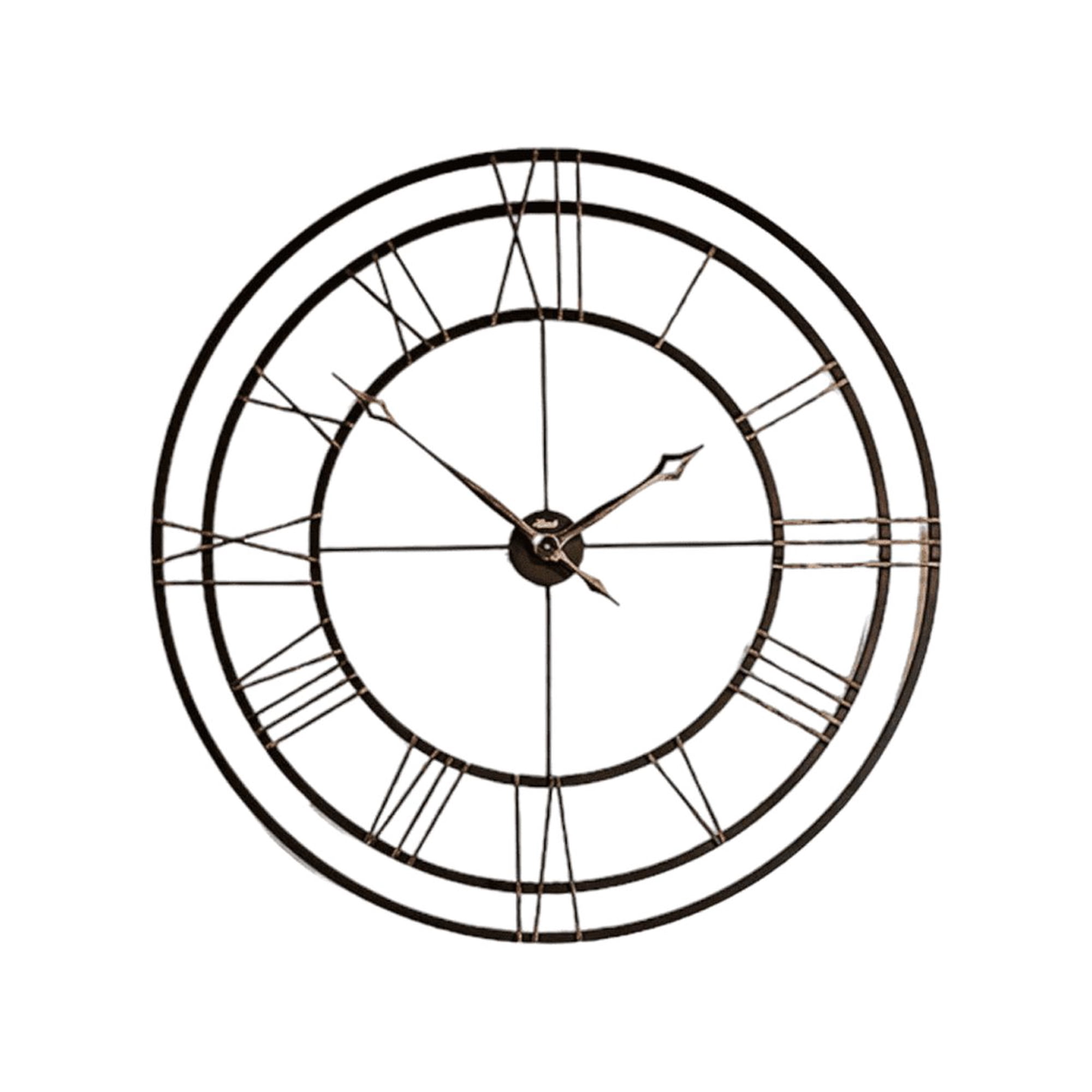 Hermle 45 Black and Gold Round Gallery Wall Clock