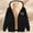 Black, variant on Womens Fleece Lined Zip Hooded Warm Jacket, Mid Length Dual Front Pockets Paw Heart Print Loose Cut for Family Outing Daily Layering Red M