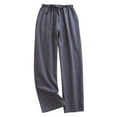 thumbnail image 1 of WEIYLL Pants for Men Spring Summer Thin System Plaid Loose Pajama Grey Pant Size S, 1 of 3