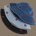 thumbnail image 6 of Vjnyvs Strawberry Print Bucket Hat - Cute Summer Beach Hat for Women Men, Sun Protection Wide Brim Fisherman Cap, 6 of 7