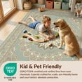 thumbnail image 4 of Design&I 4'x6' Washable Area Rug Flatweave Daily Traffic Ready Circular Vintage Retro Starburst Circle Round Botanical Scroll for Dorm Room, Living Apartment, 4 of 7