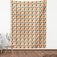 thumbnail image 4 of Ambesonne Vintage Fabric by the Yard Upholstery, Colorful Mug Silhouette Art, 1 Yard, Vermilion Marigold and Teal, 4 of 5