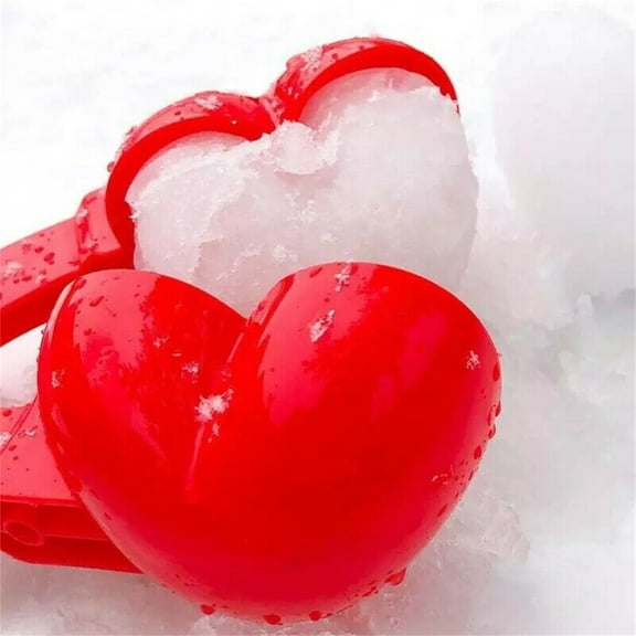 YMARPT Heart Shaped Snowball Maker Clips, 1/2PCS Snow Ball Maker Clamps, Heart Snowball Maker, Winter Snowball Maker Clips, Winter Snowball Maker Toys for Outdoor Activities Tools