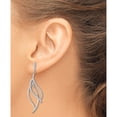 thumbnail image 3 of Sterling Silver Rhodium-Plated Cz Dangle Leaf Earrings (48.91 X 12.96) Made In China qe15702, 3 of 5