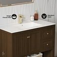 thumbnail image 4 of Château 36" Freestanding Bathroom Vanity in Brown Oak with Sink Top, 4 of 9