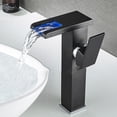 thumbnail image 4 of Bgsha LED Waterfall Faucet Bathroom Faucet with Water Inlet Pipes Cold Hot Mixer Tap, 4 of 4
