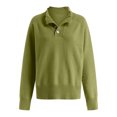 thumbnail image 7 of vigerkar Sweaters Women Polo Collared Knit Long Sleeve Pullover | Soft Lightweight Cozy Feel, Winter Dressy (Green, S), 7 of 7