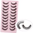 thumbnail image 1 of Russian Strip Lashes Curl False Eyelashes Cat Eye Lashes Natural 10 Pairs Volume Curly Fake Eyelashes Fluffy Artificial Reusable, 1 of 4