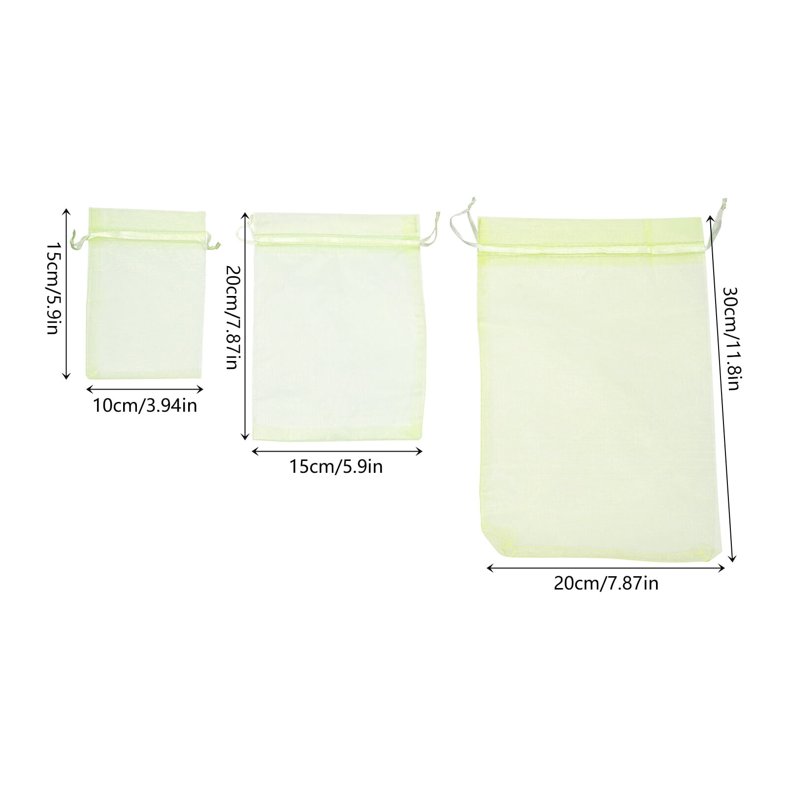 ToppiJoy 300Pcs Nylon Fruit Protection Bags, Garden Netting Bags with Drawstring, Fruit Tree Netting Fruit Tree Bags, Netting Barrier Bags for Protecting Fruits and Vegetables(Green)
