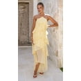thumbnail image 3 of QTBIUQ Womens Elegant Tiered Chiffon Dress with Ruffles Halter Neck Flowy Summer Solid Color Casual Beach Dress, 3 of 9