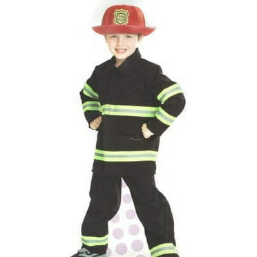 Forum Child's Black and Green Fireman's Halloween Costume - Size Large