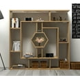 thumbnail image 2 of Labrina Geometric Open Shelves Bookcase, Sapphire Oak, 2 of 5