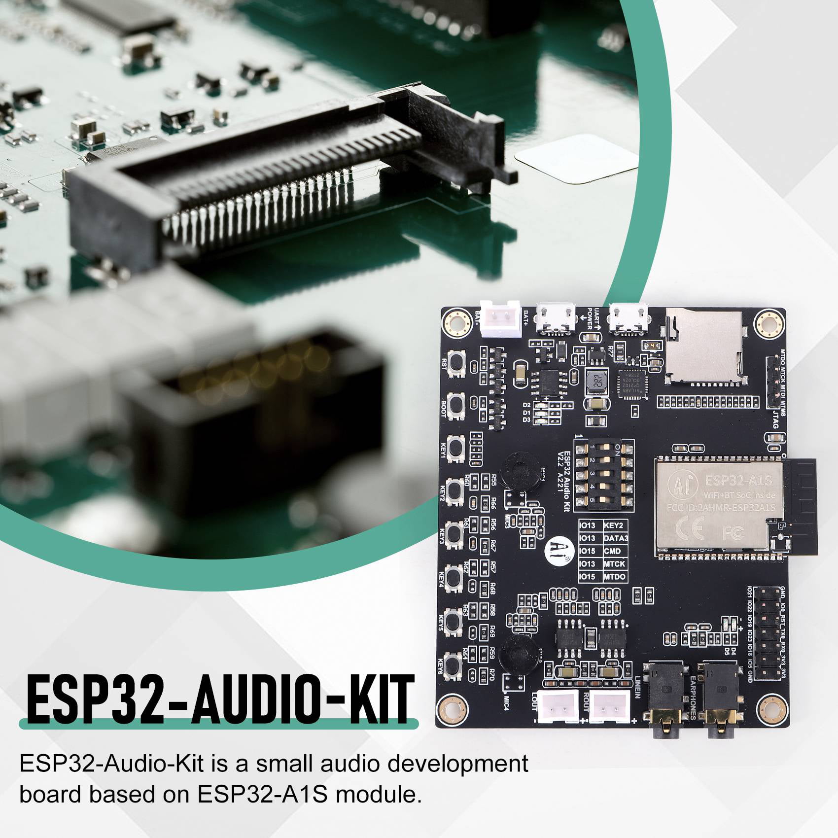 ESP32-Audio-Kit WiFi + Bluetooth development board with ESP32-A1S Ai-Thinker