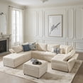 thumbnail image 3 of Tina's Home Modular Sectional Sofa with Washable Covers, Pet-Friendly Fabric Modern Oversized 8 Seater U-Shaped Sofa for Living Room Apartment, Beige, 3 of 9