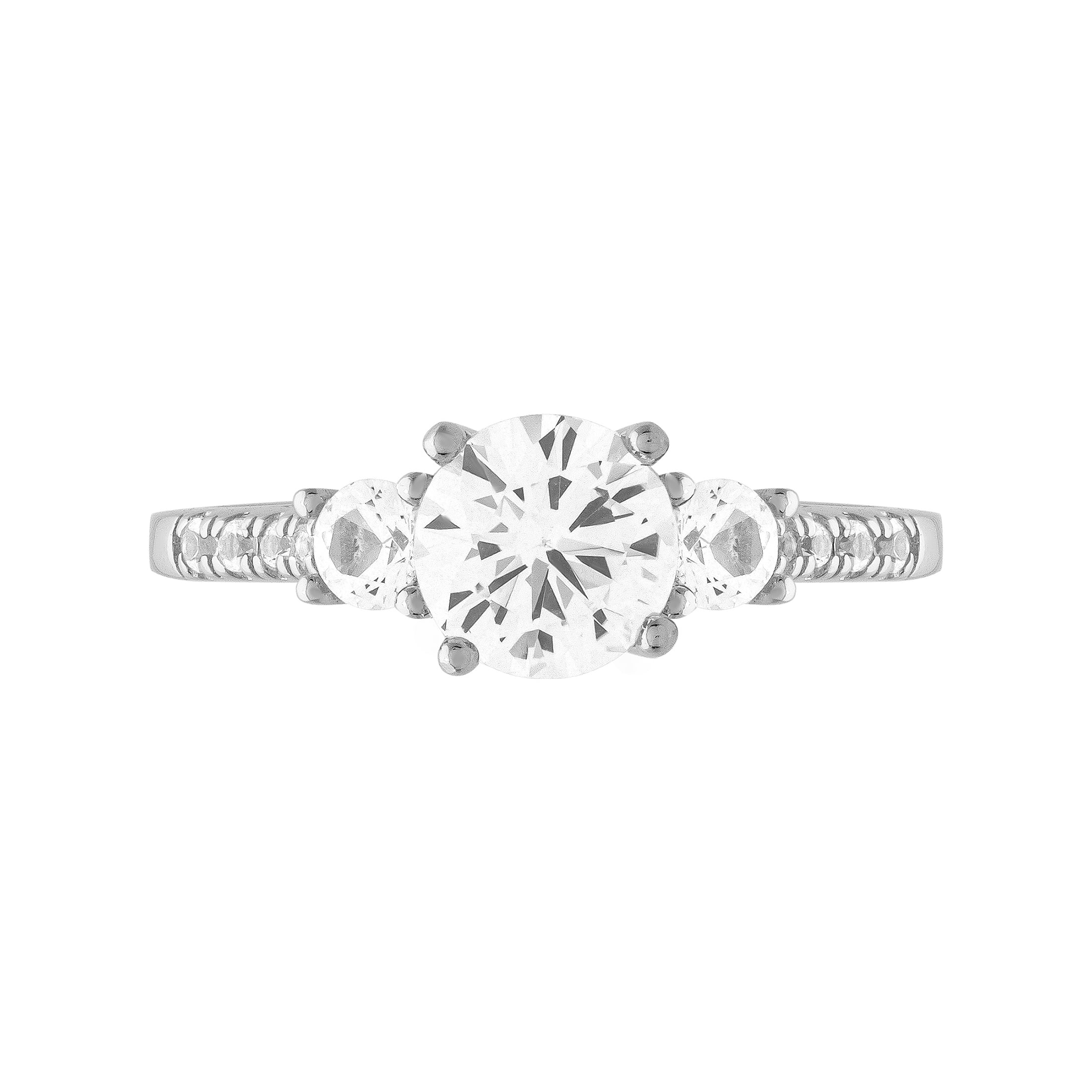 Keepsake 2 1/5 Carat TGW Created White Sapphire "Harmony Gem" Women's Engagement Ring in Sterling Silver