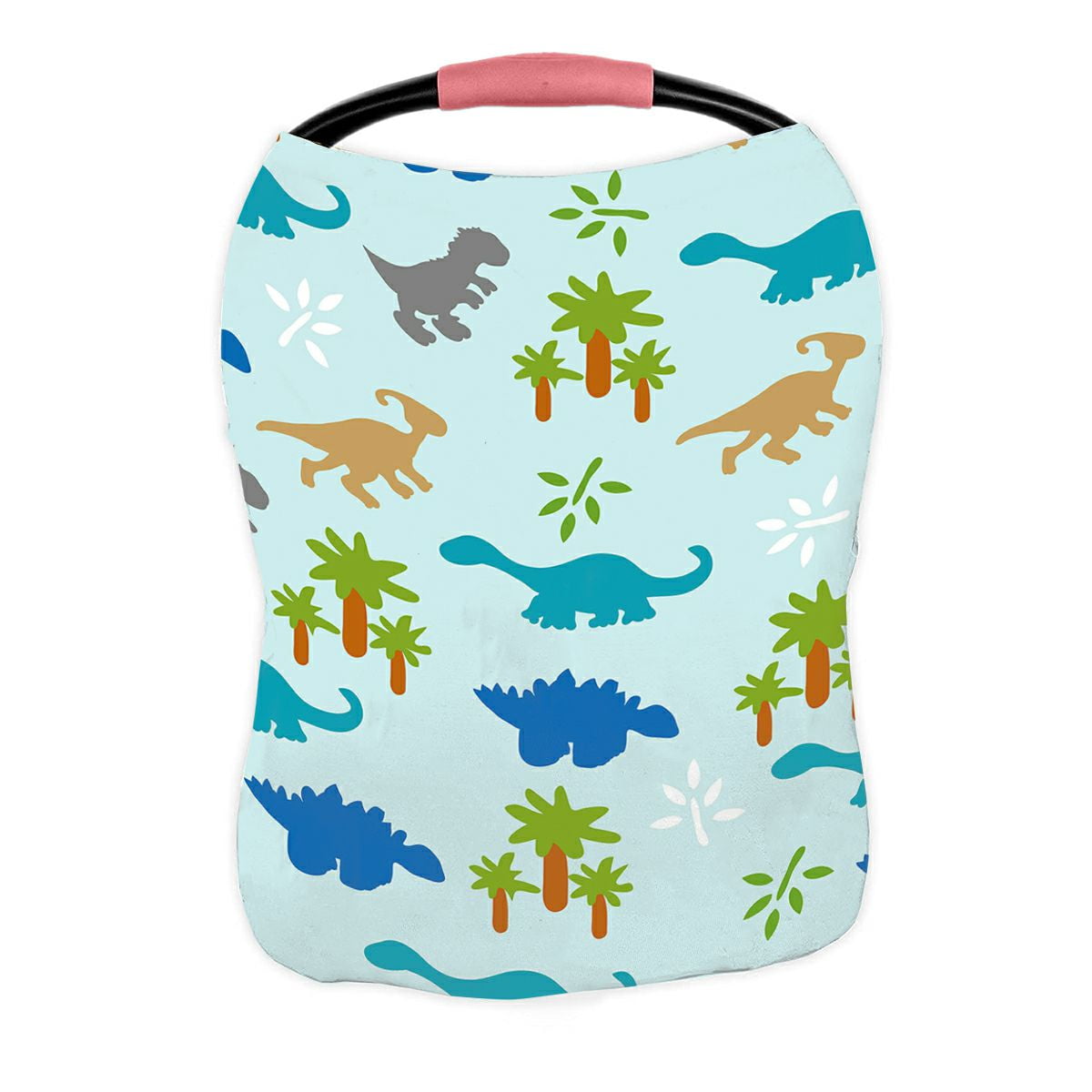 ABPHQTO Silhouettes Dinosaurs Species Leaves Trees Blue Nursing Cover Baby Breastfeeding Infant Feeding Cover Baby Car Seat Cover Infant Stroller Cover Carseat Canopy Breathable