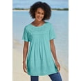 thumbnail image 4 of Woman Within Plus Size Embroidered Eyelet Pintucked Tunic, 4 of 6