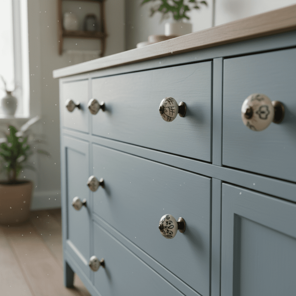Vriksha Kraft Round Cabinet Knobs Ceramic Off-White with Hardware Fittings 12 Piece 12 Pack