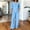 Blue plus size two piece set a1, variant on BRELIL Women Plus Size Summer V Neck Blouse Wide Leg Pants Two Piece Sets Casual Solid Boho Beach Vacation Travel Outfits Loungewear, Blue L