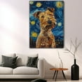 thumbnail image 5 of Dog Canvas Art Decor Creative Dog Picture for Wall Decor Van Gogh Starry Night Welsh Terrier Dog Poster Painting Prints for Living Room Pet Club, 5 of 6