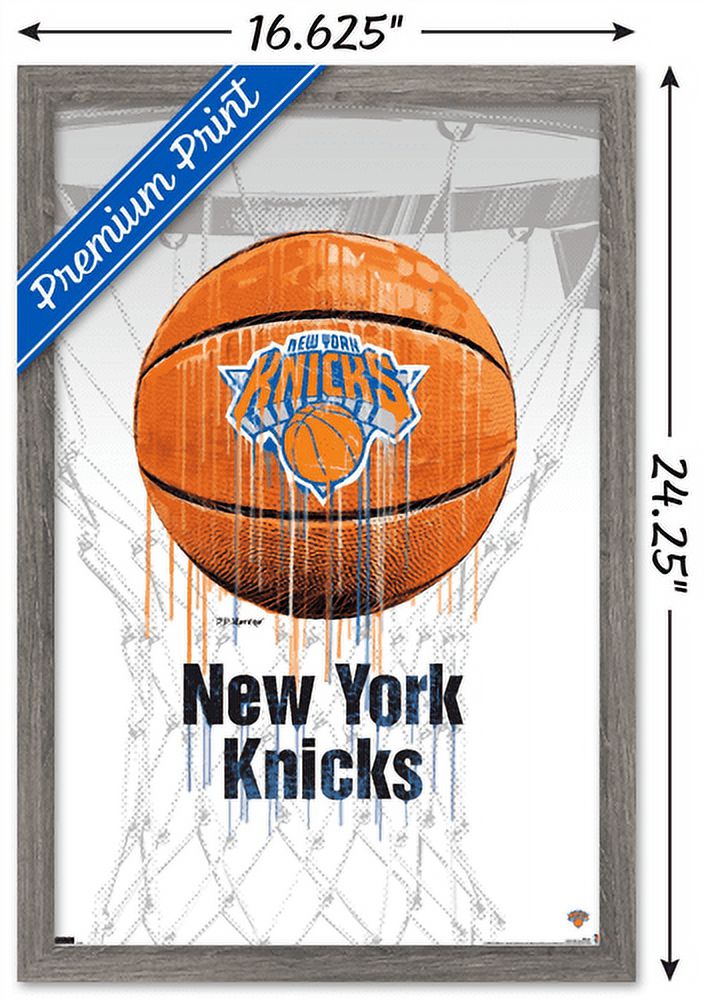 NBA New York Knicks - Drip Basketball 21 Wall Poster, 14.725" x 22.375", Framed