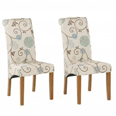 Homepop Parsons Classic Upholstered, Homepop Classic Sage Leaf Pattern Fabric Dining Chairs