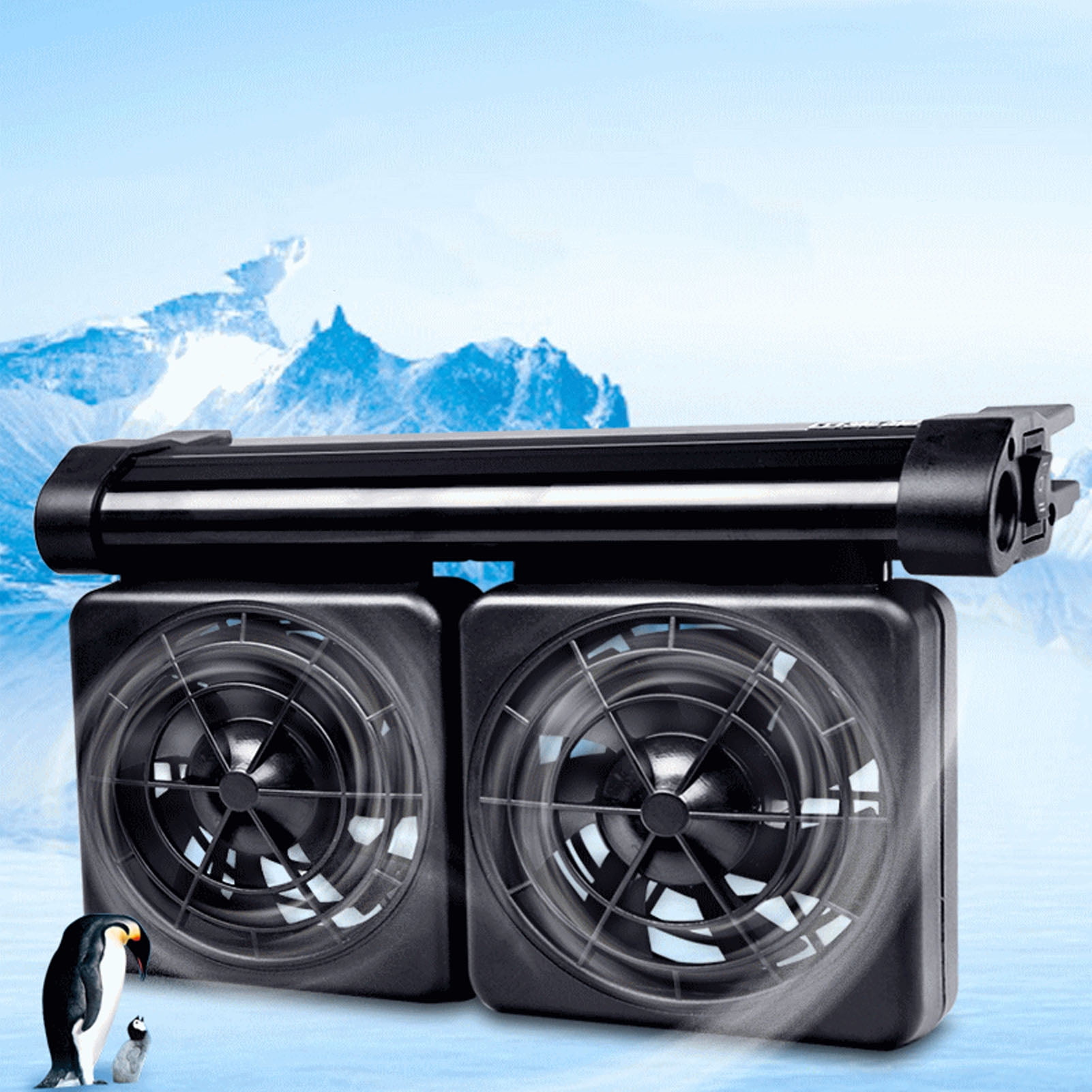 Riousery Mini Fish Tank Water Cooling Fan Strong Wind Adjustable Speed Quiet Aquarium Chillers Fan US Plug 100-240V, 15.75 inches / 40 cm