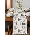thumbnail image 4 of Black Christmas Burlap-Cotton Table Runner 72 Inches Long,Snowman Xmas Tree Balls Farmhouse Table Runners,Outdoor Dining Tablecloths Decor for Baby Shower/Party/Wedding 18x72, 4 of 9