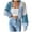 Blue, variant on WUANDIXFA Women's Long Sleeve Cardigan Sweater Women Long Sleeve Open Front Knit Cropped Cardigan Sweaters Casual Drop Shoulder Short Sweater Coats Pink,S