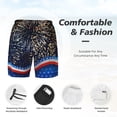 thumbnail image 3 of Yiaed Fireworks Print Mens Swim Trunks Bathing Suit Compression Liner Beach Swim Shorts Swimwear Quick Dry Zipper Pocket No-Chafing Board Short-XX-Large, 3 of 6