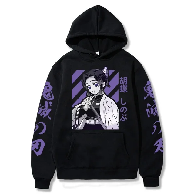 Sudadera con capucha 2024 para adultos, sudadera con capucha de dibujos animados Kawalii, estampado de Demon Slayer, ropa de otoño a la moda para exteriores, sudaderas para niños y niñas