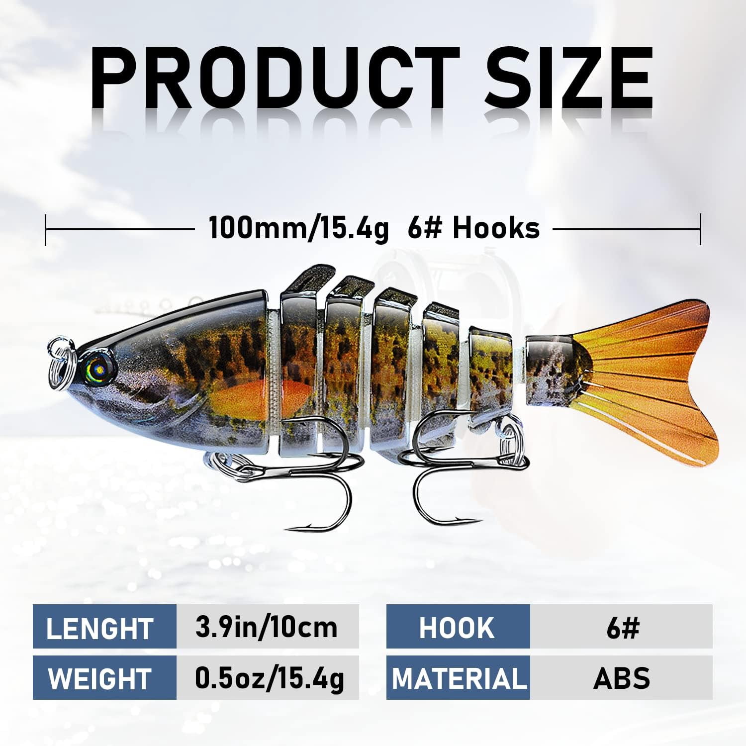Fishing Lures Multi Jointed Fish Fishing Kits Slow Sinking Lifelike Swimbait Freshwater and Saltwater Crankbaits for Bass Trout Bass Lures