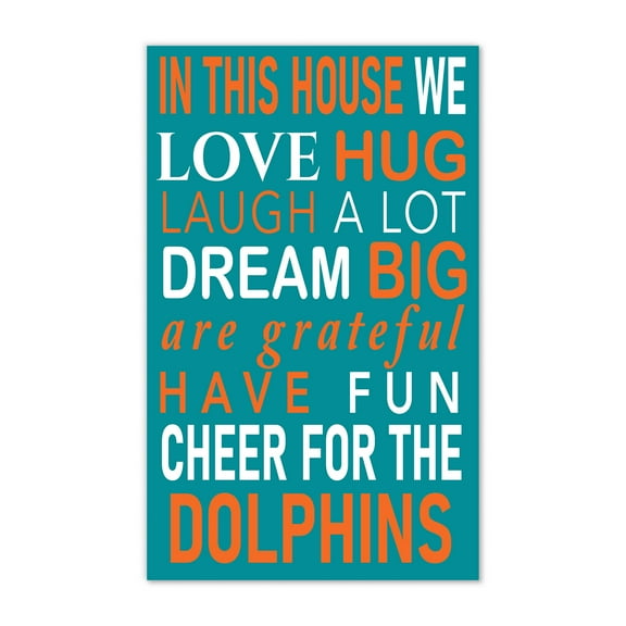 Miami Dolphins 11" x 19" Briteline In This House Sign