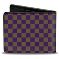 thumbnail image 2 of Buckle-Down Wallet, Bifold, Checker Purple Gold, Vegan Leather, 2 of 8