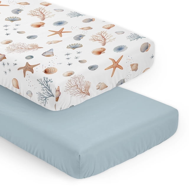 Juego de sábanas para cuna Sweet Jojo Designs Ocean Seashell