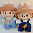 thumbnail image 4 of Ropa para muñecas Labubu de 17 cm con colgante de macarrón con latidos del corazón, camiseta con botones, pantalones con tirantes, ropa de repuesto, regalo para niños, 4 of 5
