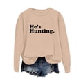 thumbnail image 6 of Womens Oversized Sweatshirt Crewneck Long Sleeve Fleece Lined Pullover Tops Fall Outfits Winter Clothes Khaki XXL, 6 of 7