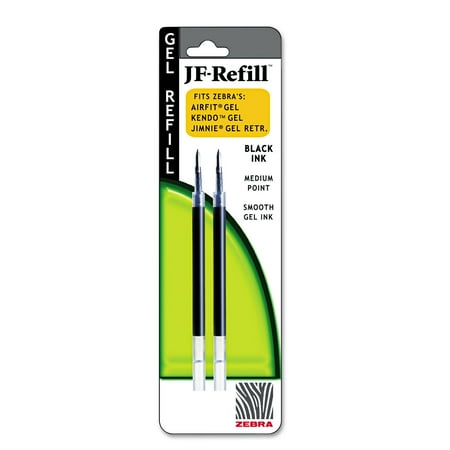 - JF Refill for Jimnie Gel RT/Sarasa/Z-Grip Gel Roller Ball, Med, BLK, 2/Pack
