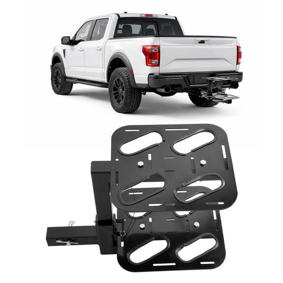 KOJEM Folding Adjustable Hitch Ski Rack Holds Four Pairs of Skis 2-inch Hitch Receiver Car Ski Rack Powder Coated Steel