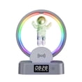 thumbnail image 2 of Puntoco Luz de carga inalámbrica, astronauta decorativo Bluetooth altavoz música reloj despertador, 2 of 5