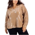 thumbnail image 1 of Calvin Klein Womens Sequined Shell Blouse, beige, Plus Size, 3X, 1 of 1